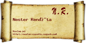 Nester Renáta névjegykártya